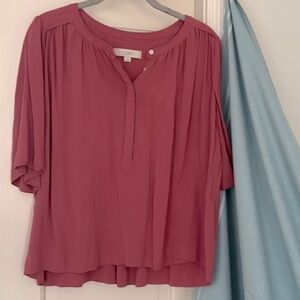 Brushed Western Clay Pink Short Sleeves Blouse Size Medium